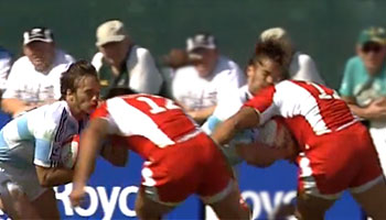 Big hit by England against Argentina in the Dubai Sevens