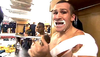 The Wallaby changeroom after the win over Wales