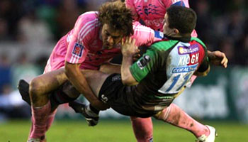 Juan Martin Hernandez crunching hit for Stade Francais