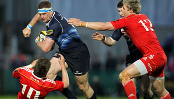 Jamie Heaslip flattens Ronan O'Gara in Magners League semi