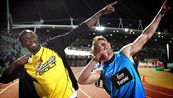 Lachlan Turner in the Gatorade Bolt Fastest Footballer in Australia race