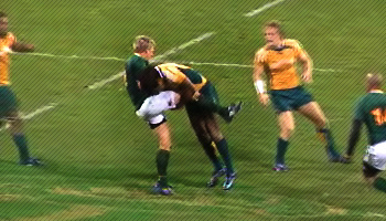 Lote Tuqiri tackle on Jean De Villiers in Perth