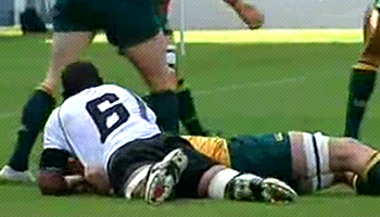 Semisi Naevo huge hit on Hugh McMeniman