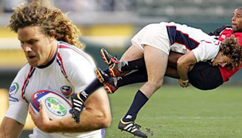 USA Sevens - HUGE hit effects the try
